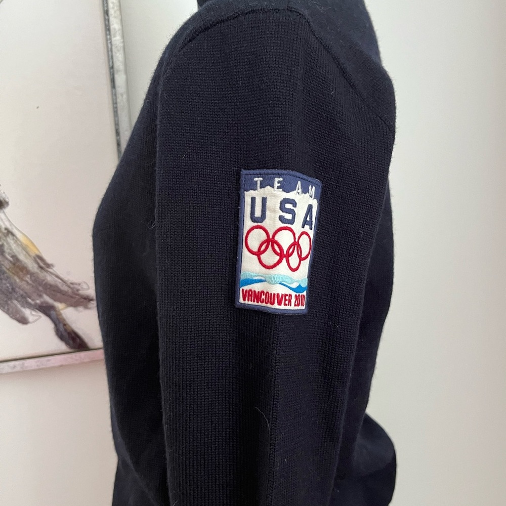 Ralph Lauren Wool Navy Turtleneck Sweater 2010 Team USA Vancouver Patch Size M